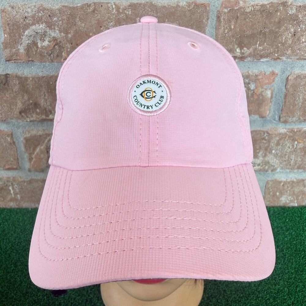 Oakmont Country Club Golf Hat Pink Small Fit Adjustable Pro Shop Patch Cap Gift